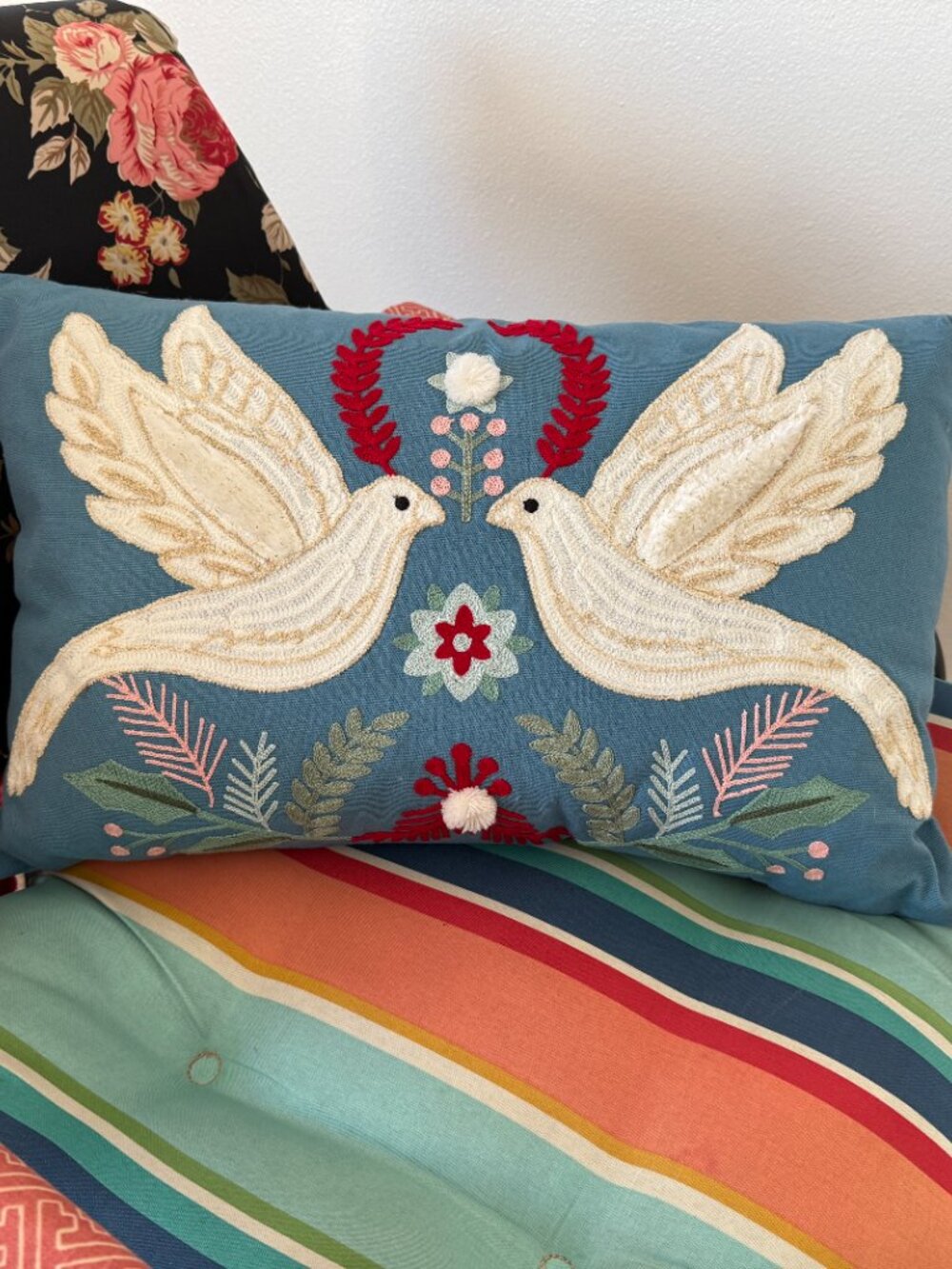 Target Opalhouse Lovebirds Doves Christmas pillow